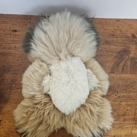 Alpaca Fur Brown, Tan and Cream Teddy Bear Alpaca Wool Fleece Hair Plush Bear - Picture 6 of 8